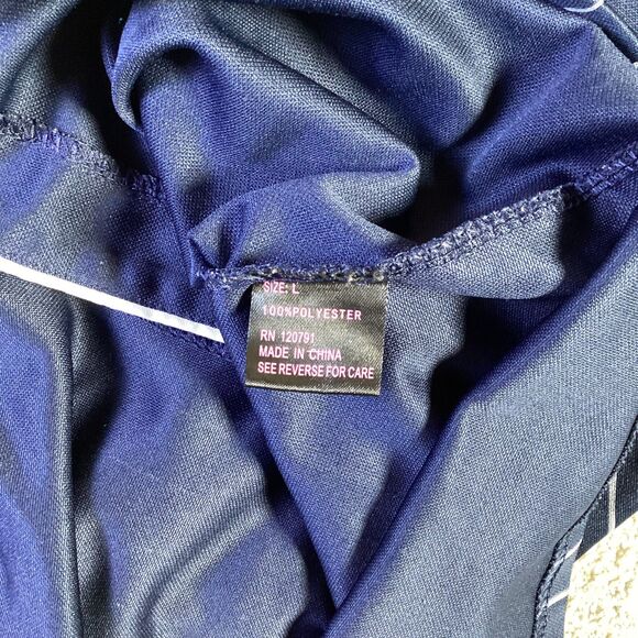 Womens New York Pinstripe Baseball Jersey Shirt Blue White Size L - Picture 4 of 6